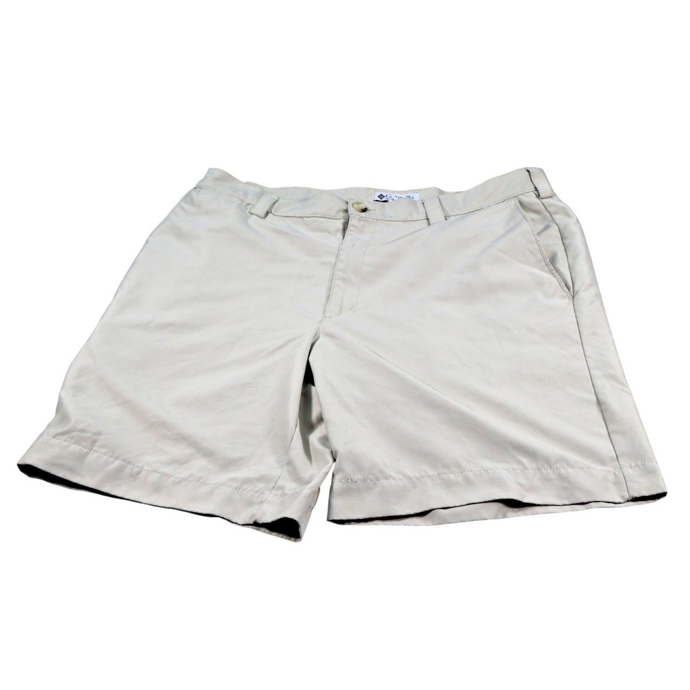 Columbia Shorts Mens 38 Beige Chino Flat Front Pockets Casual Summer Outdoor